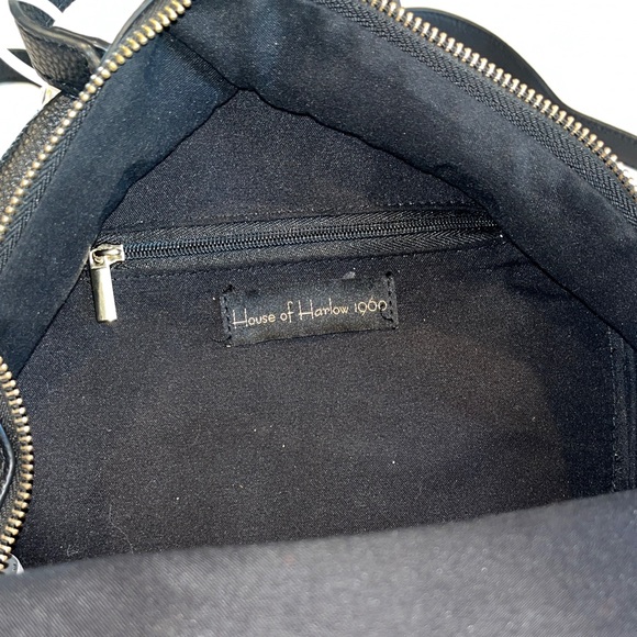 House of Harlow 1960 Black Textured Faux Leather Mini Backpack NWOT - Picture 9 of 12